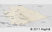 Shaded Relief Panoramic Map of As Suwayda, desaturated