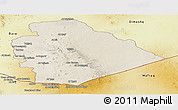 Shaded Relief Panoramic Map of As Suwayda, physical outside