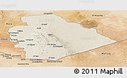 Shaded Relief Panoramic Map of As Suwayda, satellite outside