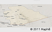 Shaded Relief Panoramic Map of As Suwayda, semi-desaturated