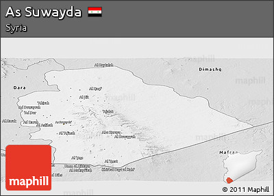 Silver Style Panoramic Map of As Suwayda