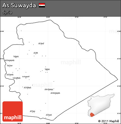 Blank Simple Map of As Suwayda, cropped outside