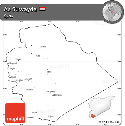Blank Simple Map of As Suwayda, cropped outside