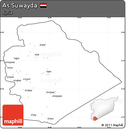 Blank Simple Map of As Suwayda, cropped outside