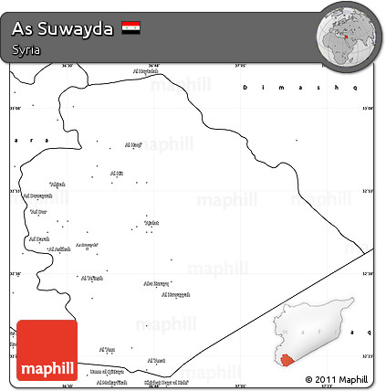 Blank Simple Map of As Suwayda