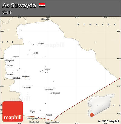 Classic Style Simple Map of As Suwayda