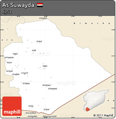 Classic Style Simple Map of As Suwayda