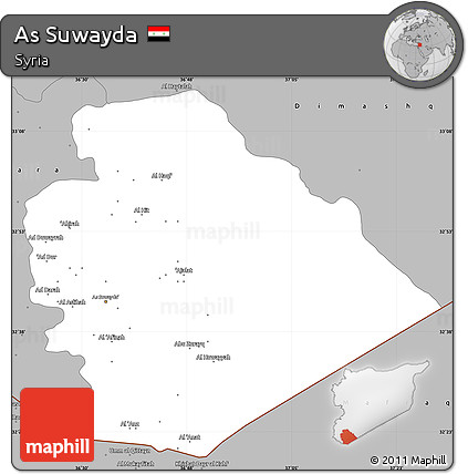 Gray Simple Map of As Suwayda