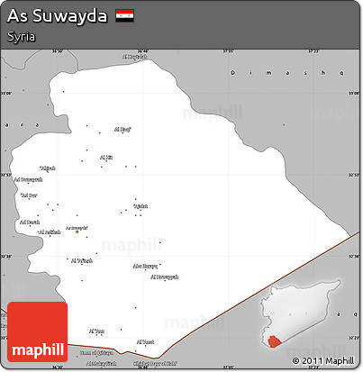 Gray Simple Map of As Suwayda