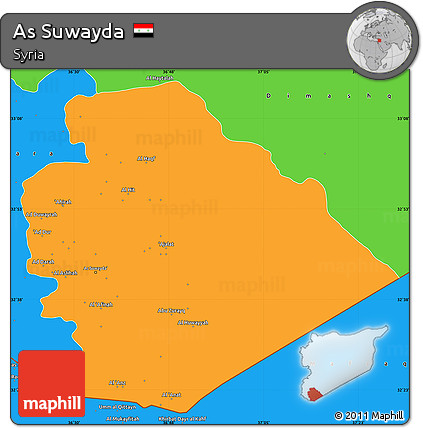 Political Simple Map of As Suwayda