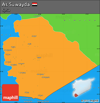 Political Simple Map of As Suwayda