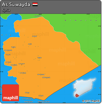 Political Simple Map of As Suwayda