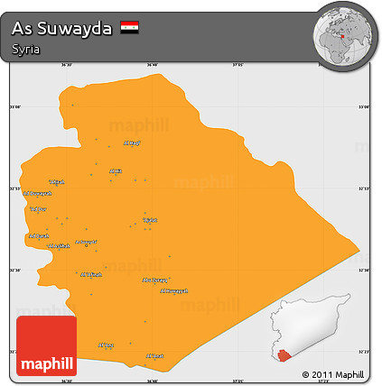 Political Simple Map of As Suwayda, single color outside