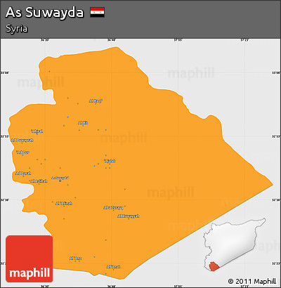 Political Simple Map of As Suwayda, single color outside