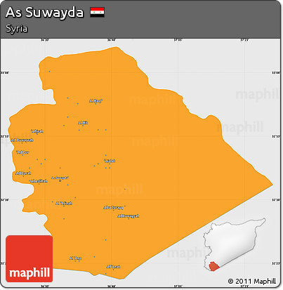 Political Simple Map of As Suwayda, single color outside