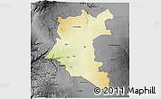 Physical 3D Map of Dara, darken, desaturated