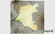 Physical 3D Map of Dara, darken, semi-desaturated