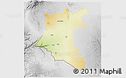 Physical 3D Map of Dara, lighten, desaturated