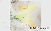 Physical 3D Map of Dara, lighten, semi-desaturated