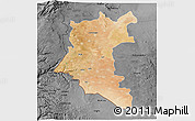 Satellite 3D Map of Dara, darken, desaturated