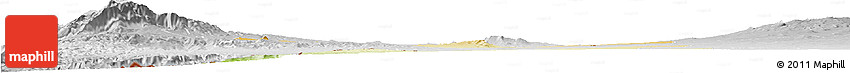Physical Horizon Map of Dara, lighten, desaturated