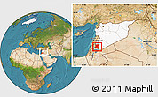 Satellite Location Map of Dara, highlighted country, within the entire country