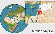 Satellite Location Map of Dara, highlighted country
