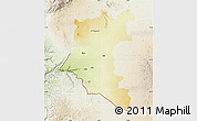 Physical Map of Dara, lighten