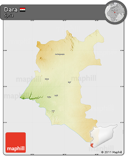 Physical Map of Dara, single color outside