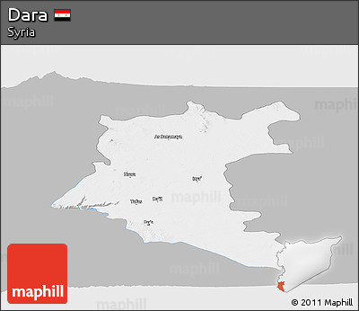 Gray Panoramic Map of Dara, single color outside
