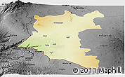 Physical Panoramic Map of Dara, darken, desaturated