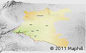 Physical Panoramic Map of Dara, lighten, desaturated