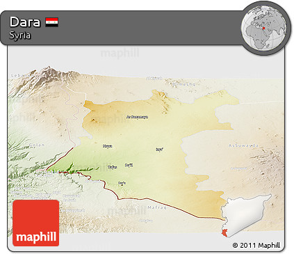 Physical Panoramic Map of Dara, lighten