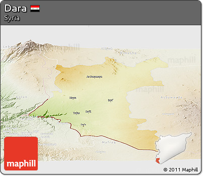 Physical Panoramic Map of Dara, lighten
