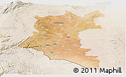 Satellite Panoramic Map of Dara, lighten