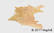 Satellite Panoramic Map of Dara, single color outside