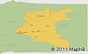 Savanna Style Panoramic Map of Dara, single color outside