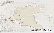 Shaded Relief Panoramic Map of Dara, lighten