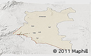 Shaded Relief Panoramic Map of Dara, lighten, semi-desaturated