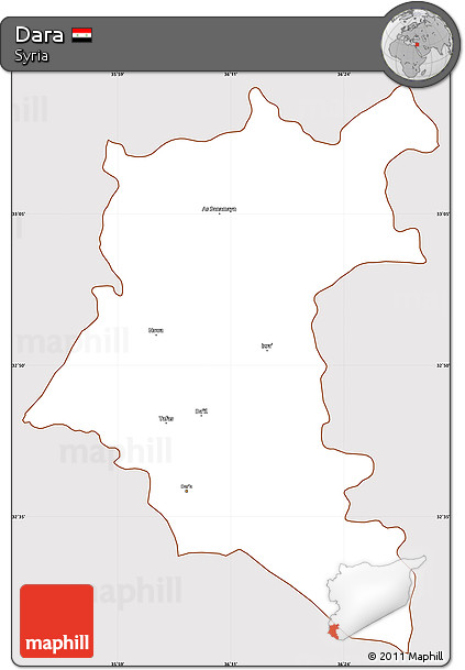 Classic Style Simple Map of Dara, cropped outside