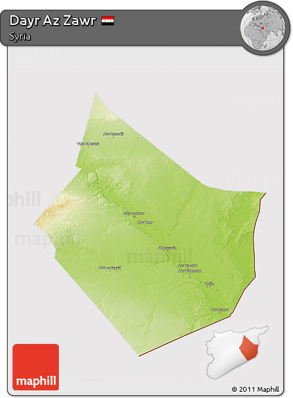 Physical 3D Map of Dayr Az Zawr, cropped outside