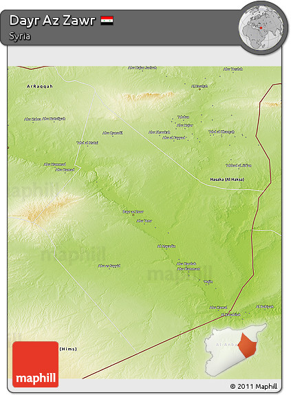 Physical 3D Map of Dayr Az Zawr