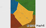 Political 3D Map of Dayr Az Zawr, darken