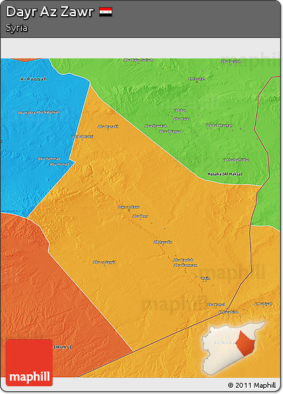 Political 3D Map of Dayr Az Zawr