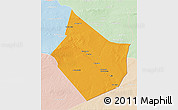 Political 3D Map of Dayr Az Zawr, lighten