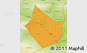 Political 3D Map of Dayr Az Zawr, physical outside