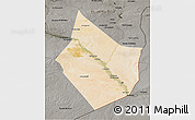 Satellite 3D Map of Dayr Az Zawr, darken, semi-desaturated