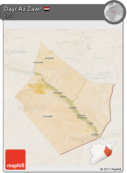 Satellite 3D Map of Dayr Az Zawr, lighten