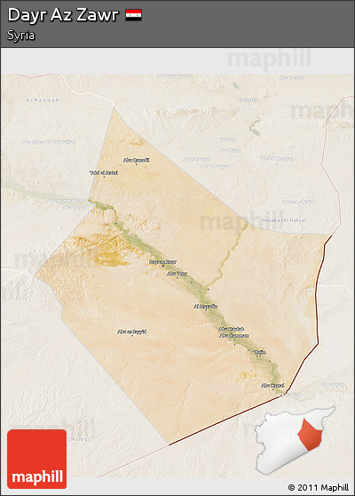 Satellite 3D Map of Dayr Az Zawr, lighten
