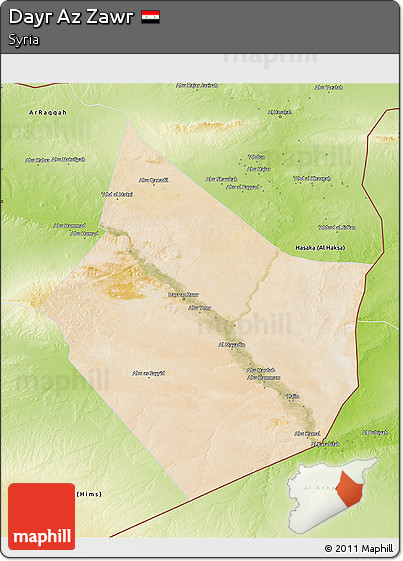 Satellite 3D Map of Dayr Az Zawr, physical outside